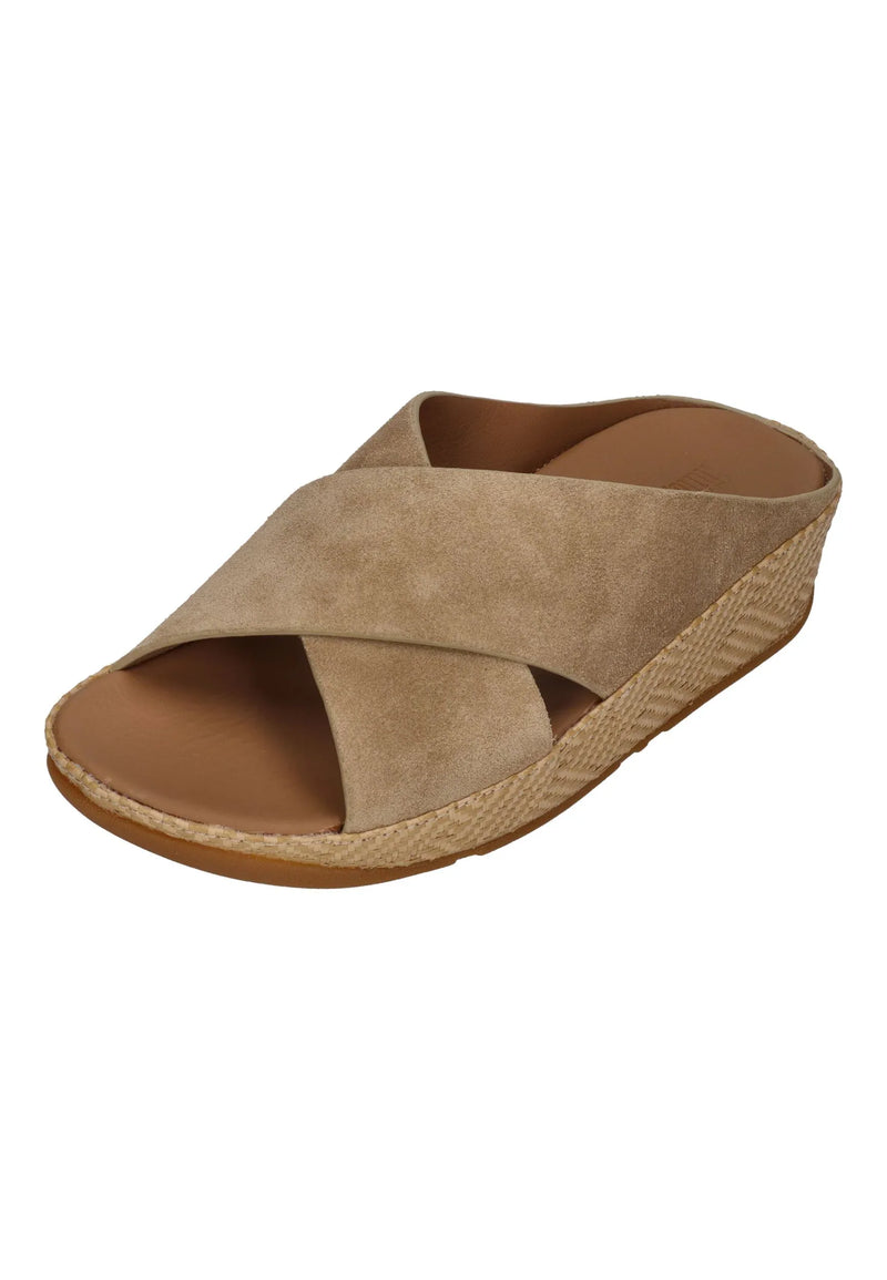FitFlop - LULU LUX GRAPHIC-WEAVE SUEDE CROSS SLIDES - Damen - Pantoletten | Nur bei shoedeal.de, deinem Onlineshop für Schuhe