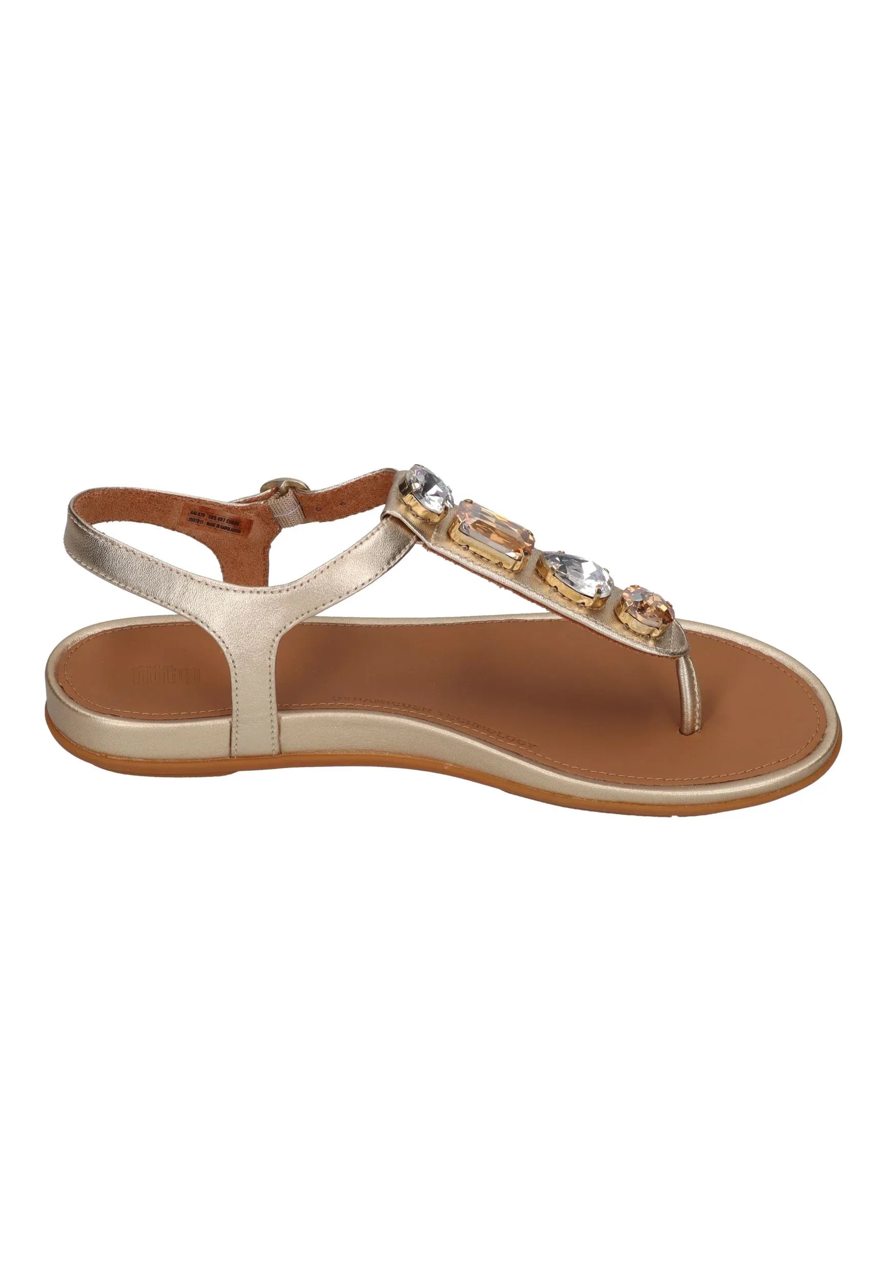 FITFLOP Damen Sandalen GRACIE ULTRA-JEWEL LEATHER T-BAR platino