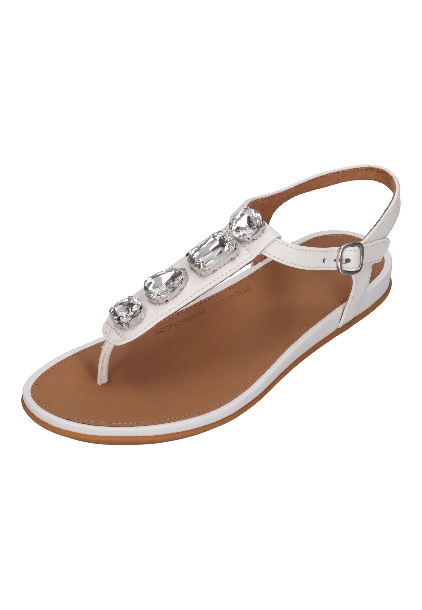 FITFLOP Damen Sandalen GRACIE ULTRA-JEWEL LEATHER T-BAR urban white