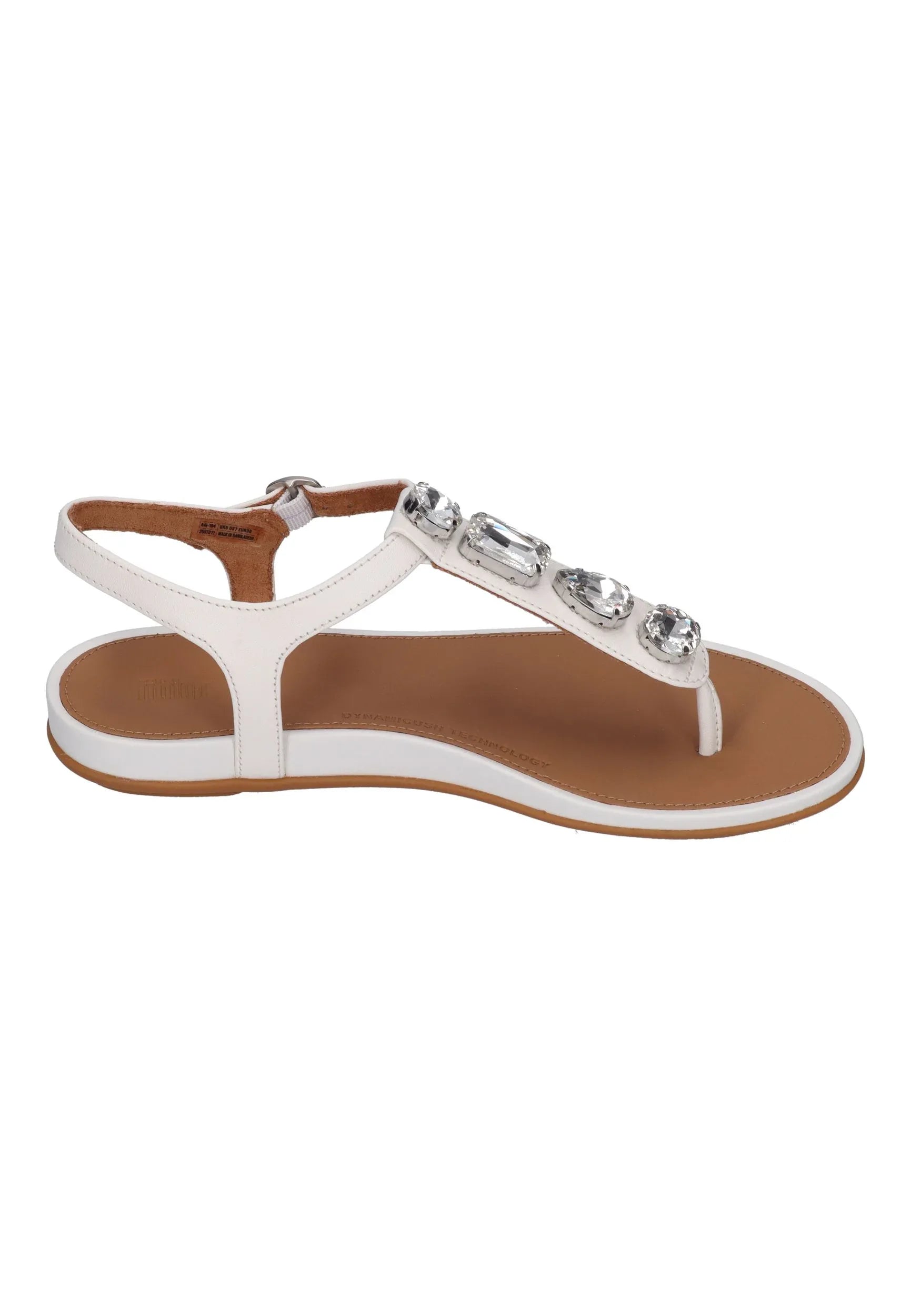 FITFLOP Damen Sandalen GRACIE ULTRA-JEWEL LEATHER T-BAR urban white