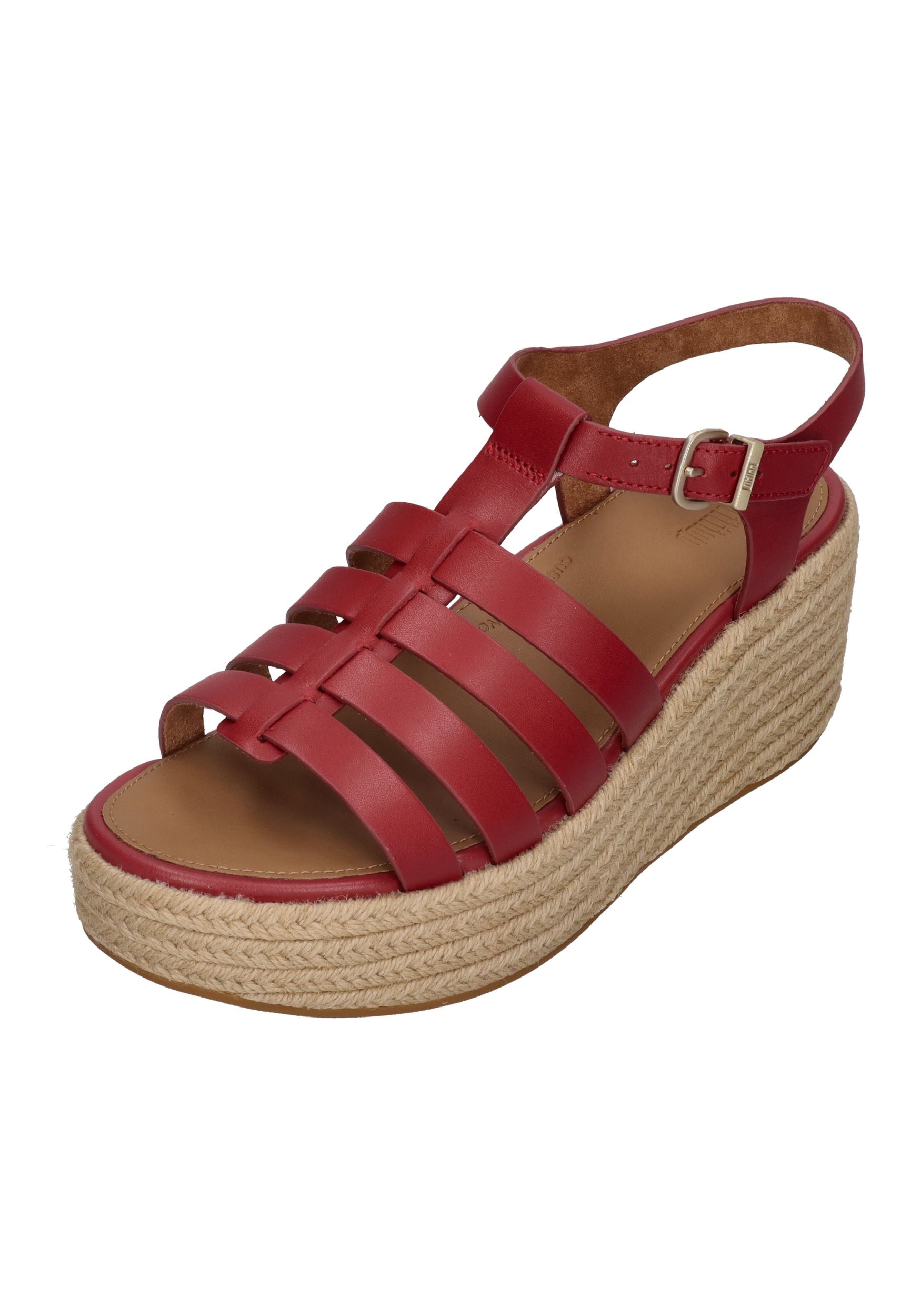 FITFLOP Damen Sandaletten PLATFFORMS ESP LEATH FISHERM WED burnt berry