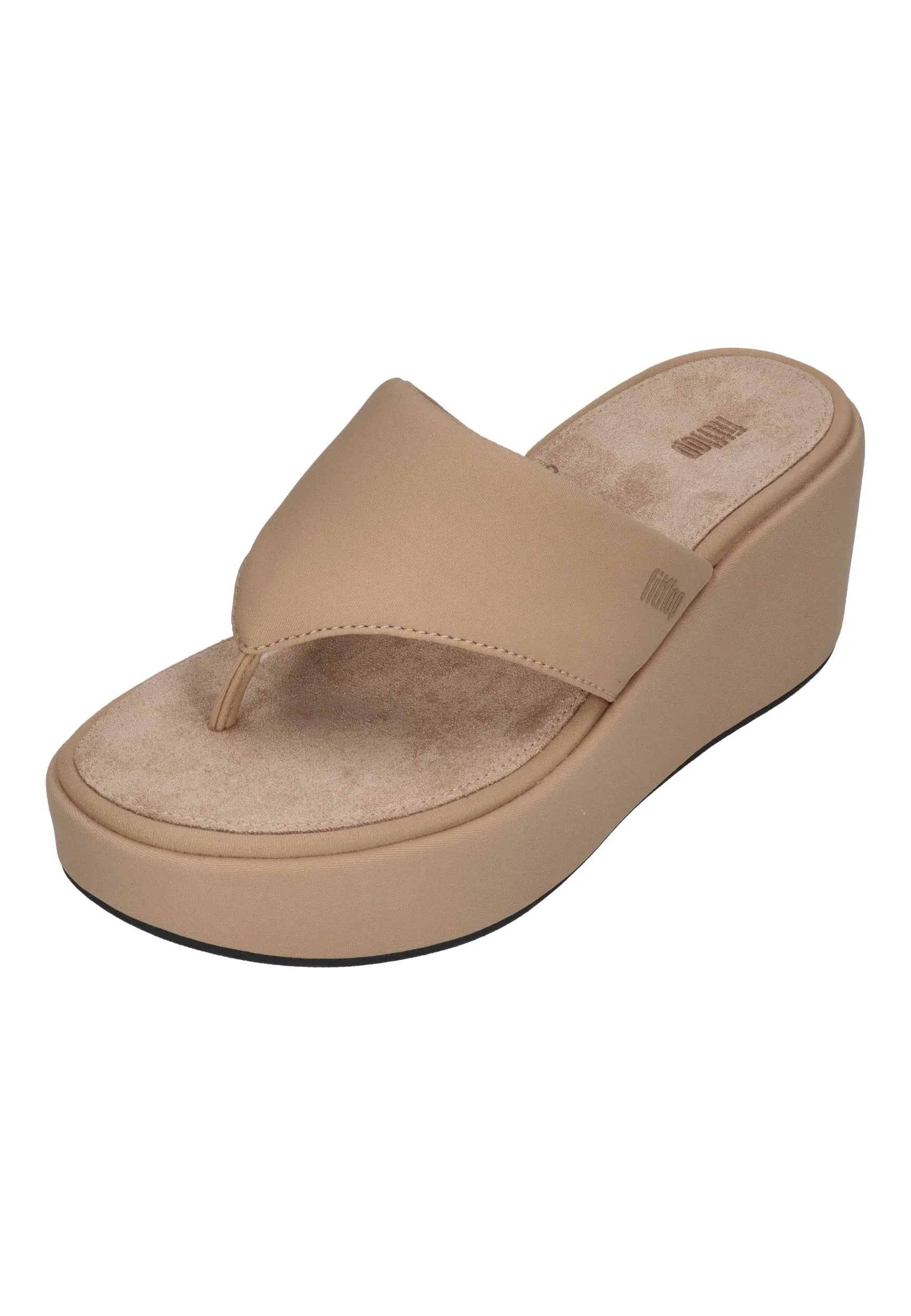 FITFLOP Damen Sandaletten PLATFFORMS WEDGE TOE-POST classic beige