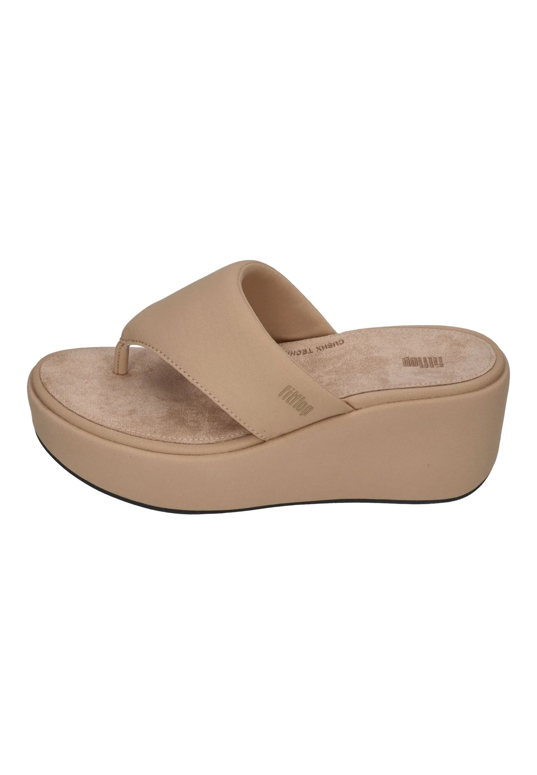 FITFLOP Damen Sandaletten PLATFFORMS WEDGE TOE-POST classic beige