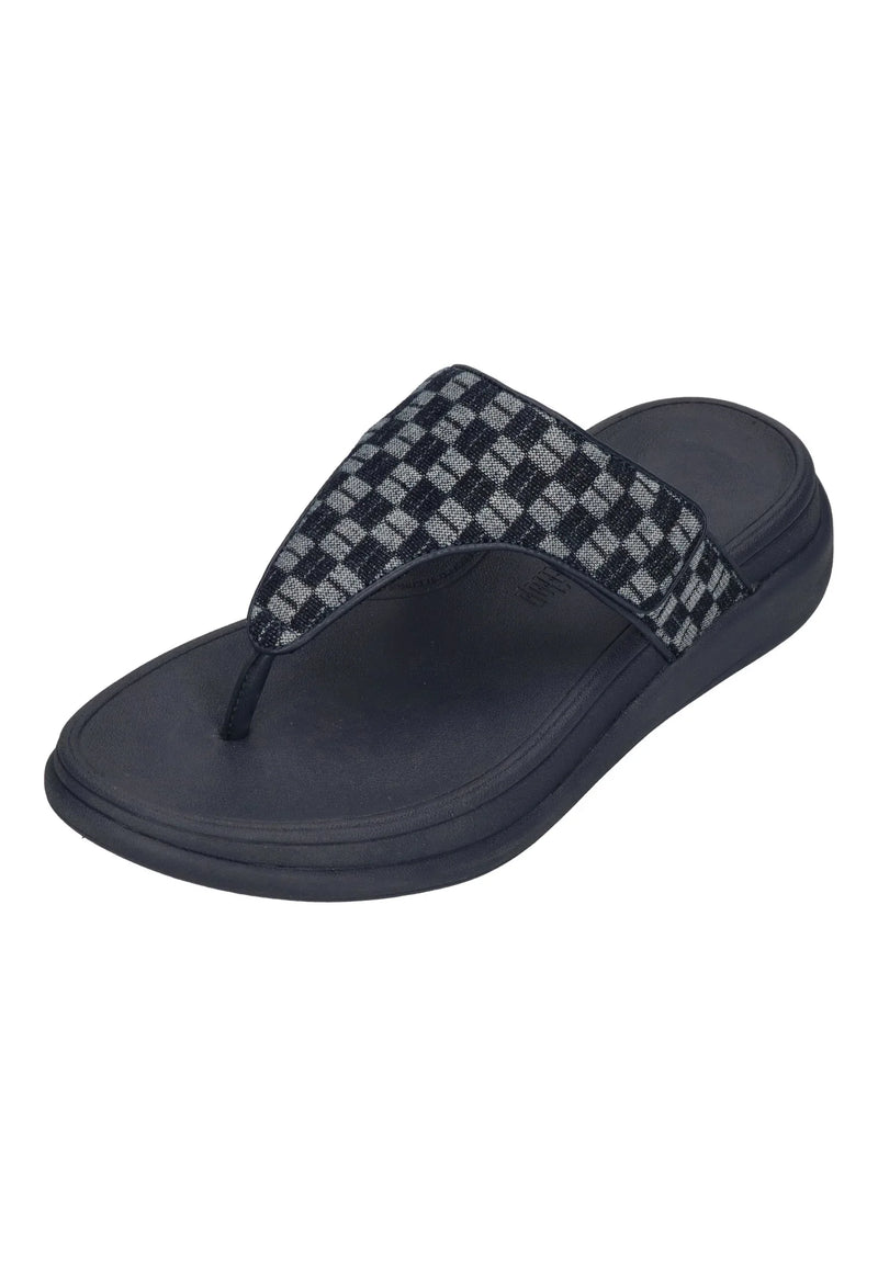 FitFlop - F-MODE GO ADJ. CHECKERBOARD-DENIM TOE-POST SANDALS - Unisex - Zehentrenner | Nur bei shoedeal.de, deinem Onlineshop