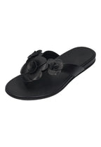 FITFLOP Damen Zehentrenner GRACIE FLOWER LEATHER black