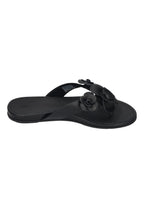FITFLOP Damen Zehentrenner GRACIE FLOWER LEATHER black