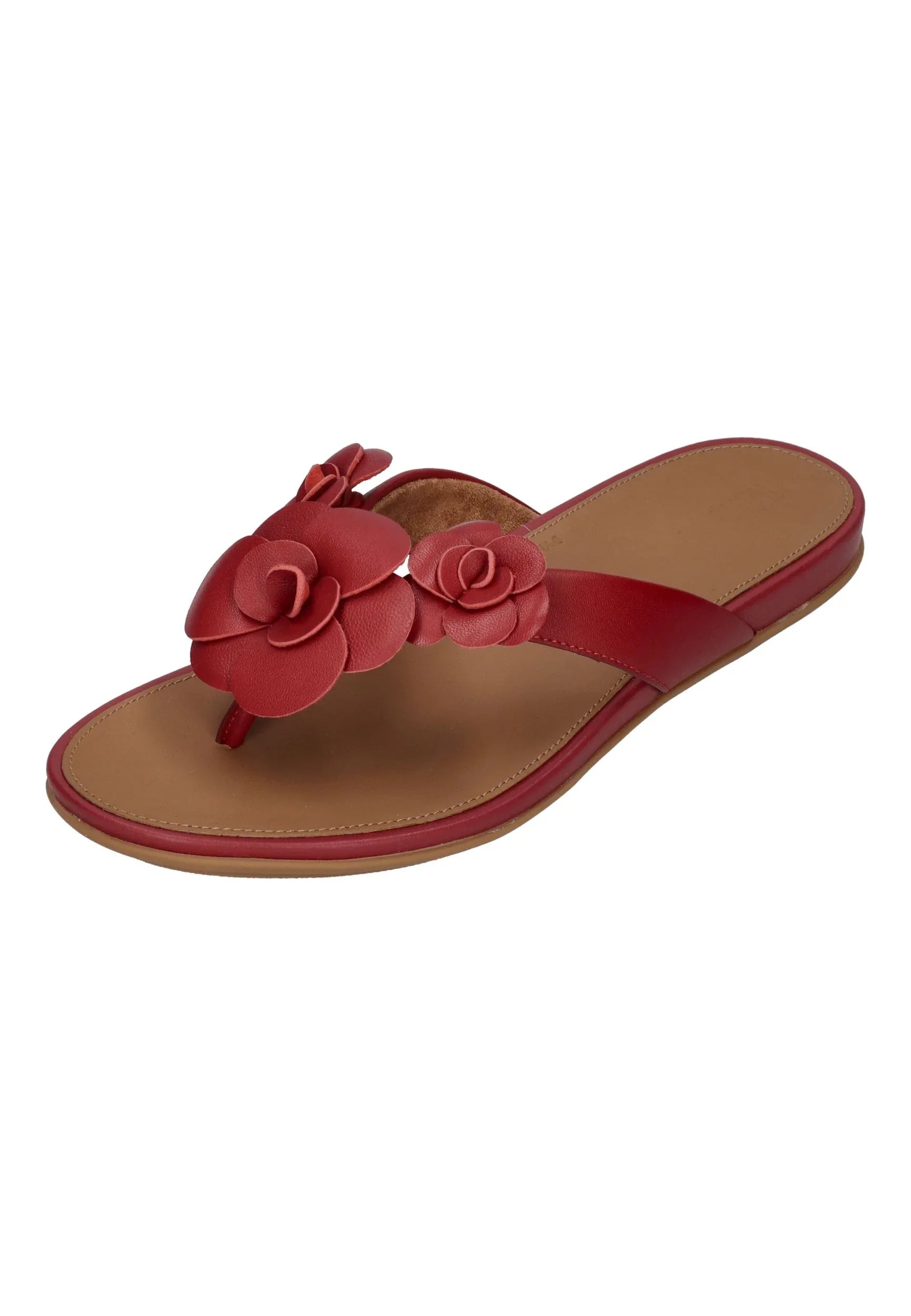 FITFLOP Damen Zehentrenner GRACIE FLOWER LEATHER burnt berry