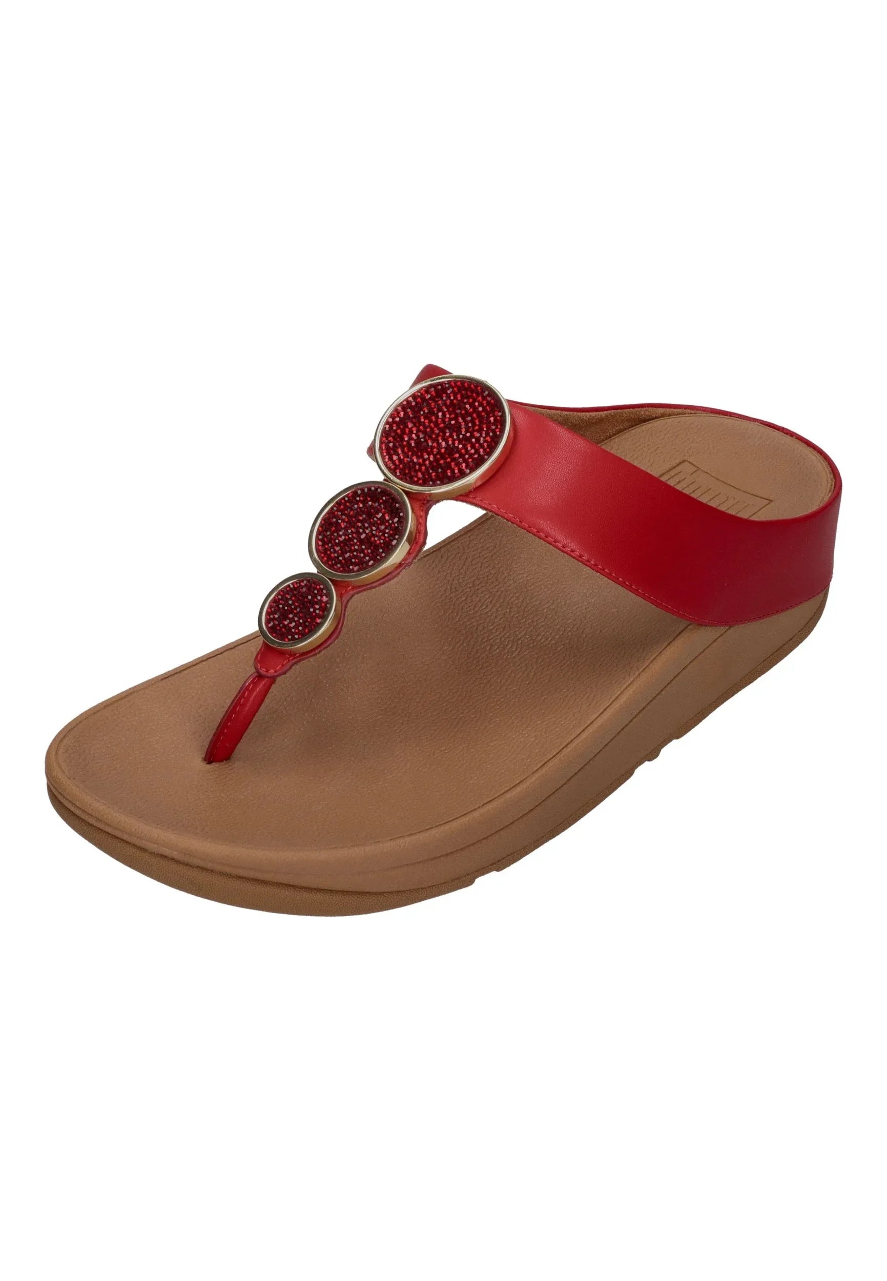 FITFLOP Damen Zehentrenner HALO BEAD-CIRCLE METALLIC burnt berry