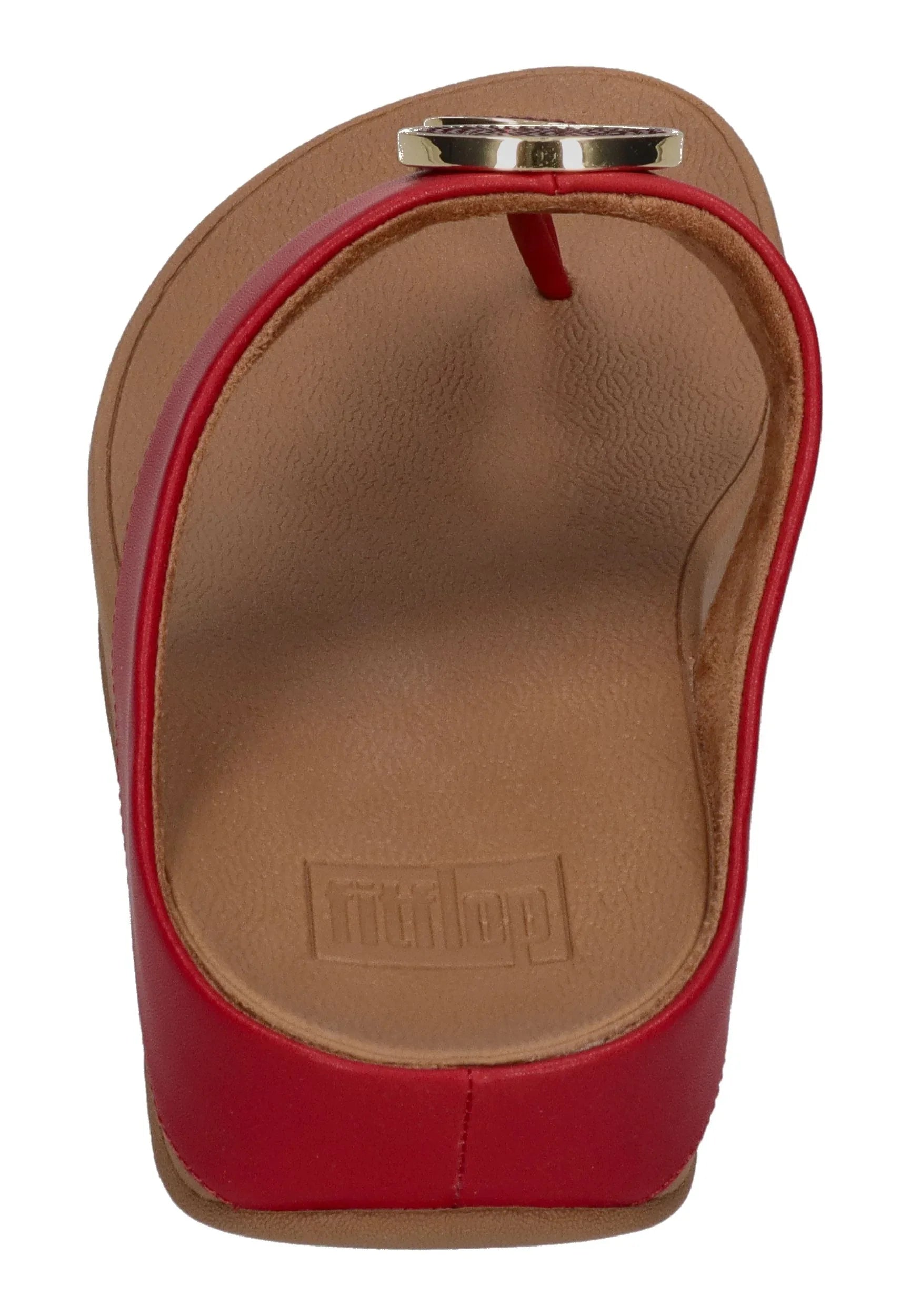 FITFLOP Damen Zehentrenner HALO BEAD-CIRCLE METALLIC burnt berry