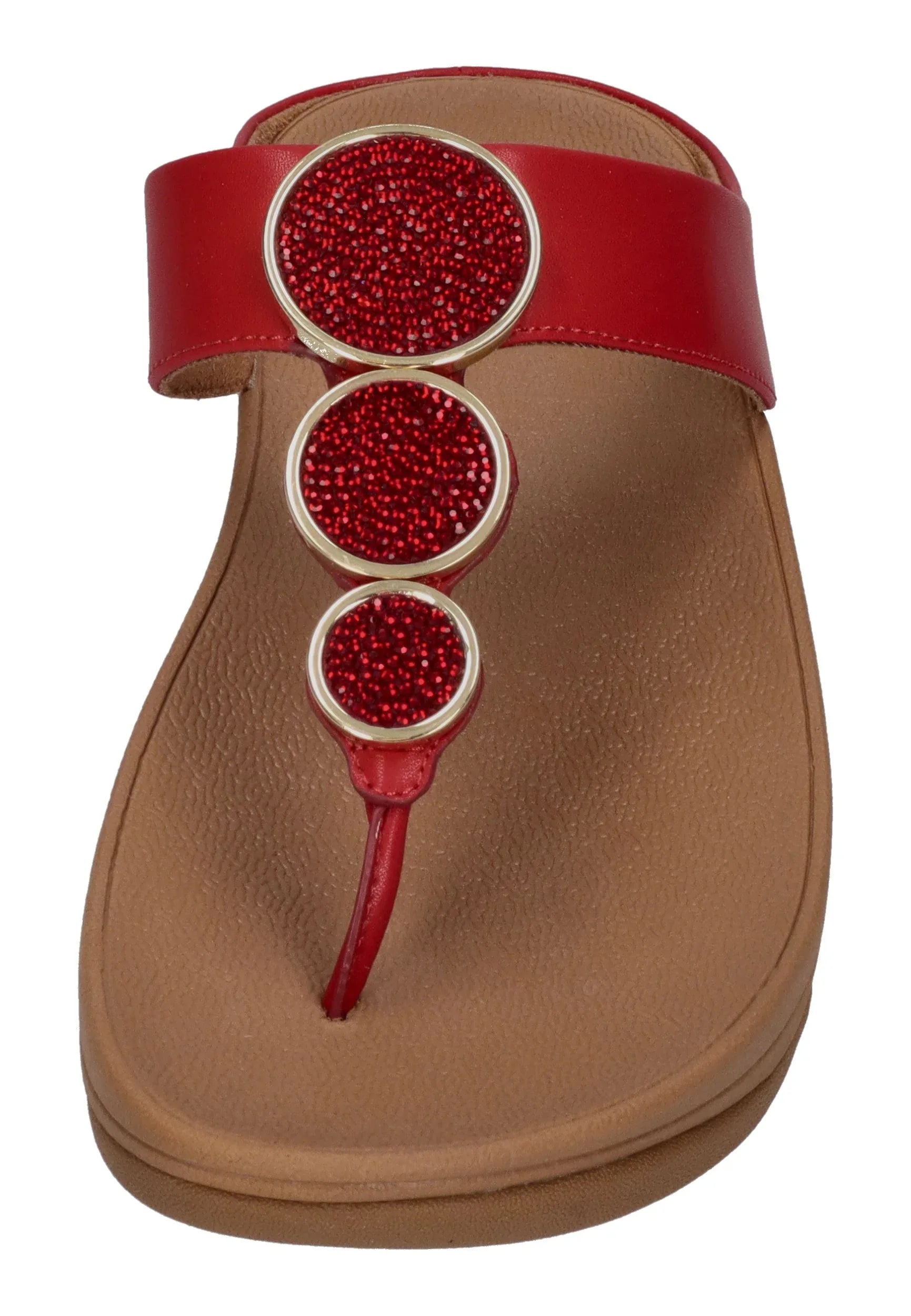 FITFLOP Damen Zehentrenner HALO BEAD-CIRCLE METALLIC burnt berry