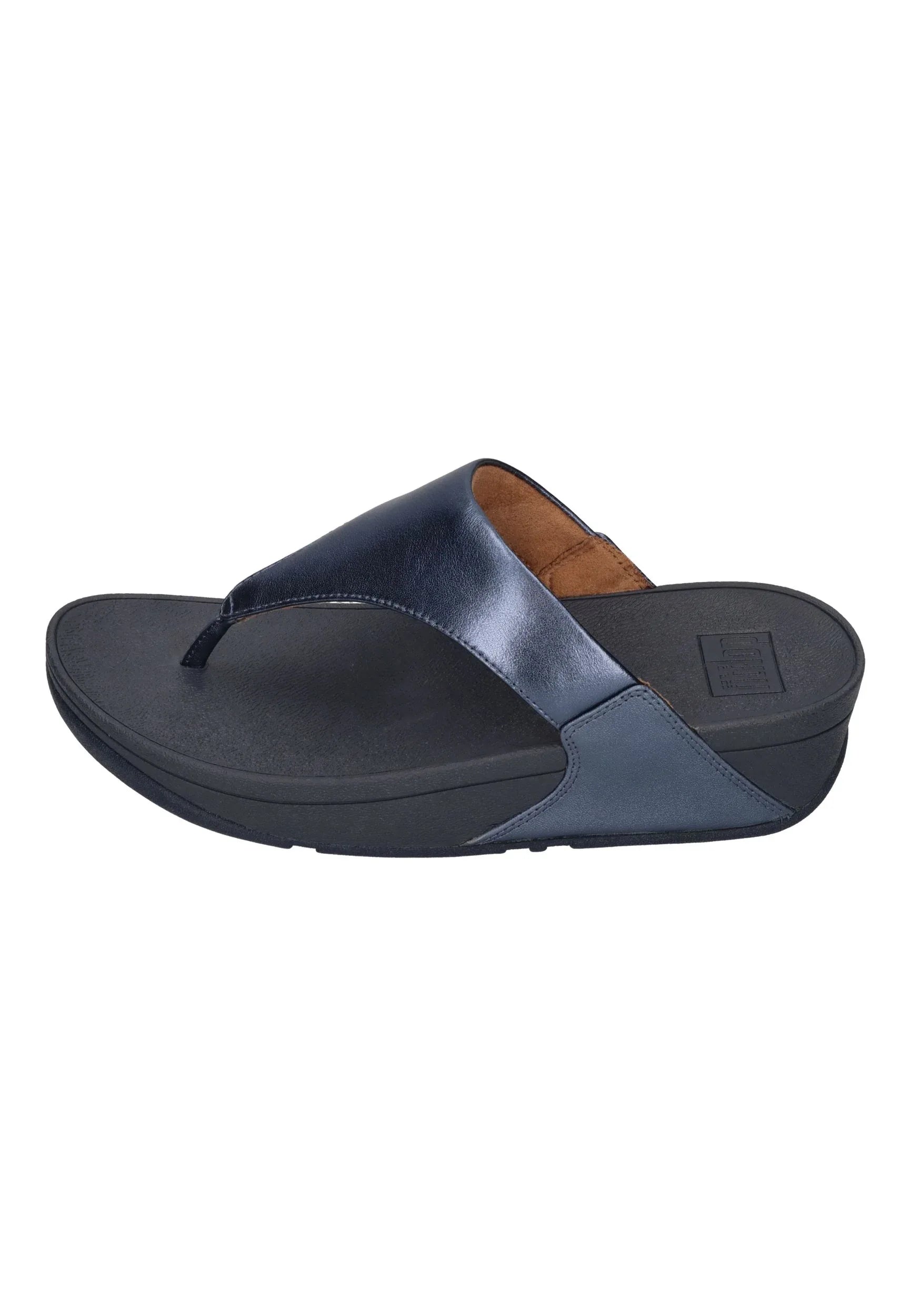 FITFLOP Damen Zehentrenner LULU LEATHER TOE POST metallic cosmic blue