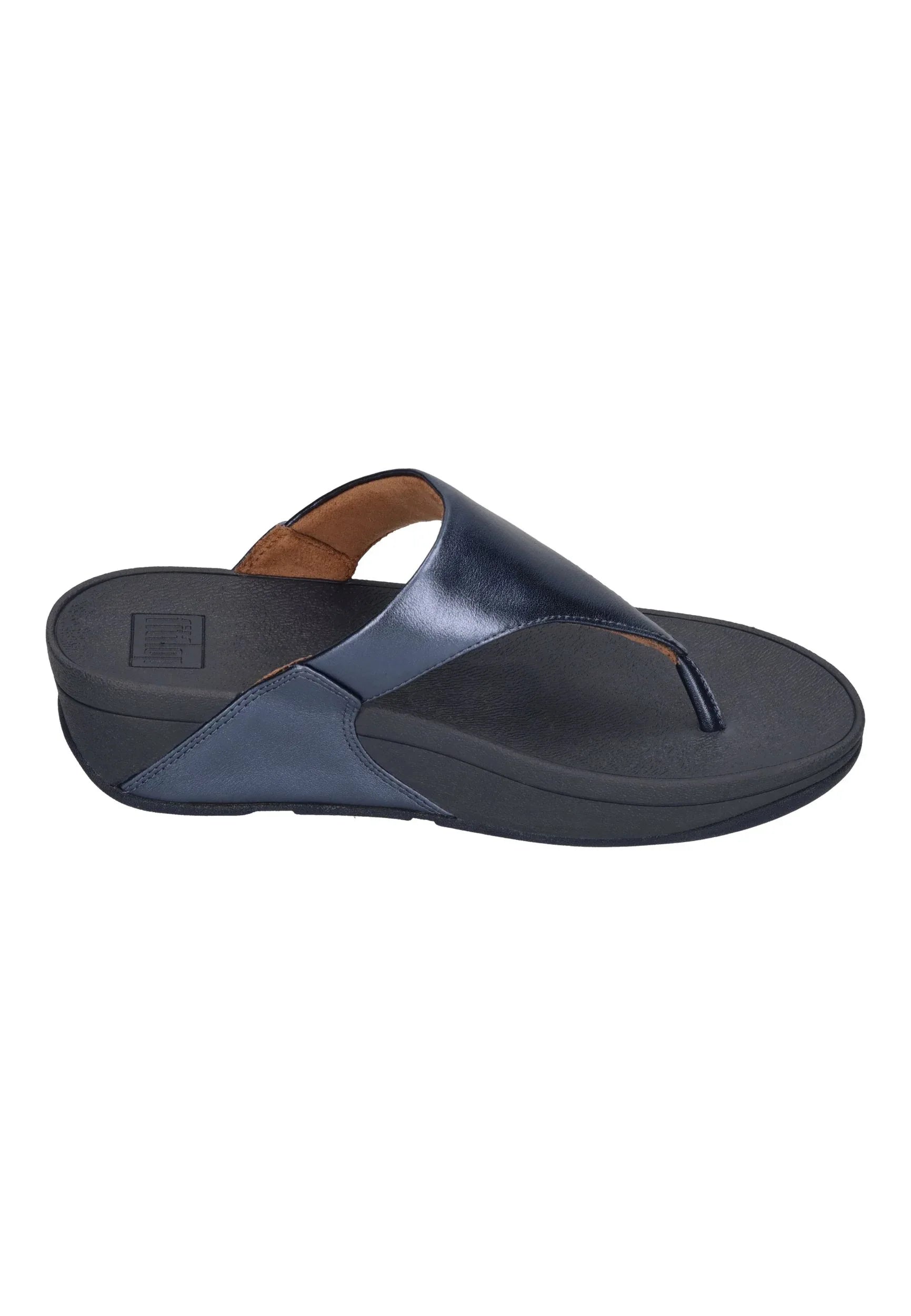 FITFLOP Damen Zehentrenner LULU LEATHER TOE POST metallic cosmic blue