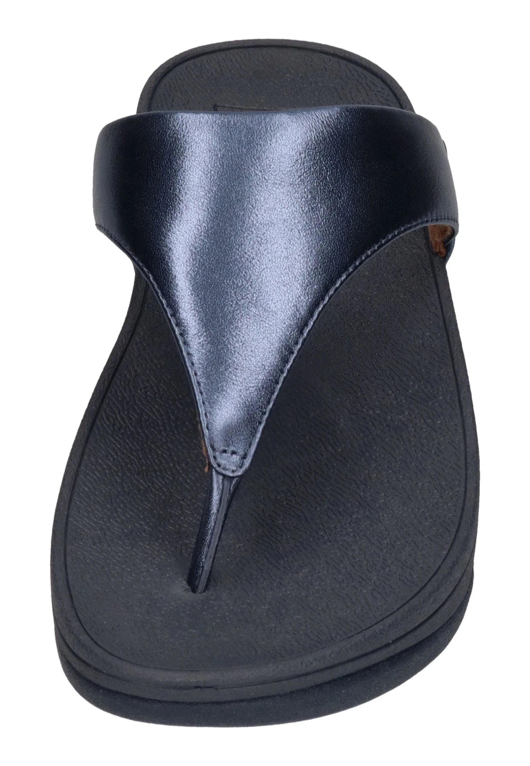 FITFLOP Damen Zehentrenner LULU LEATHER TOE POST metallic cosmic blue