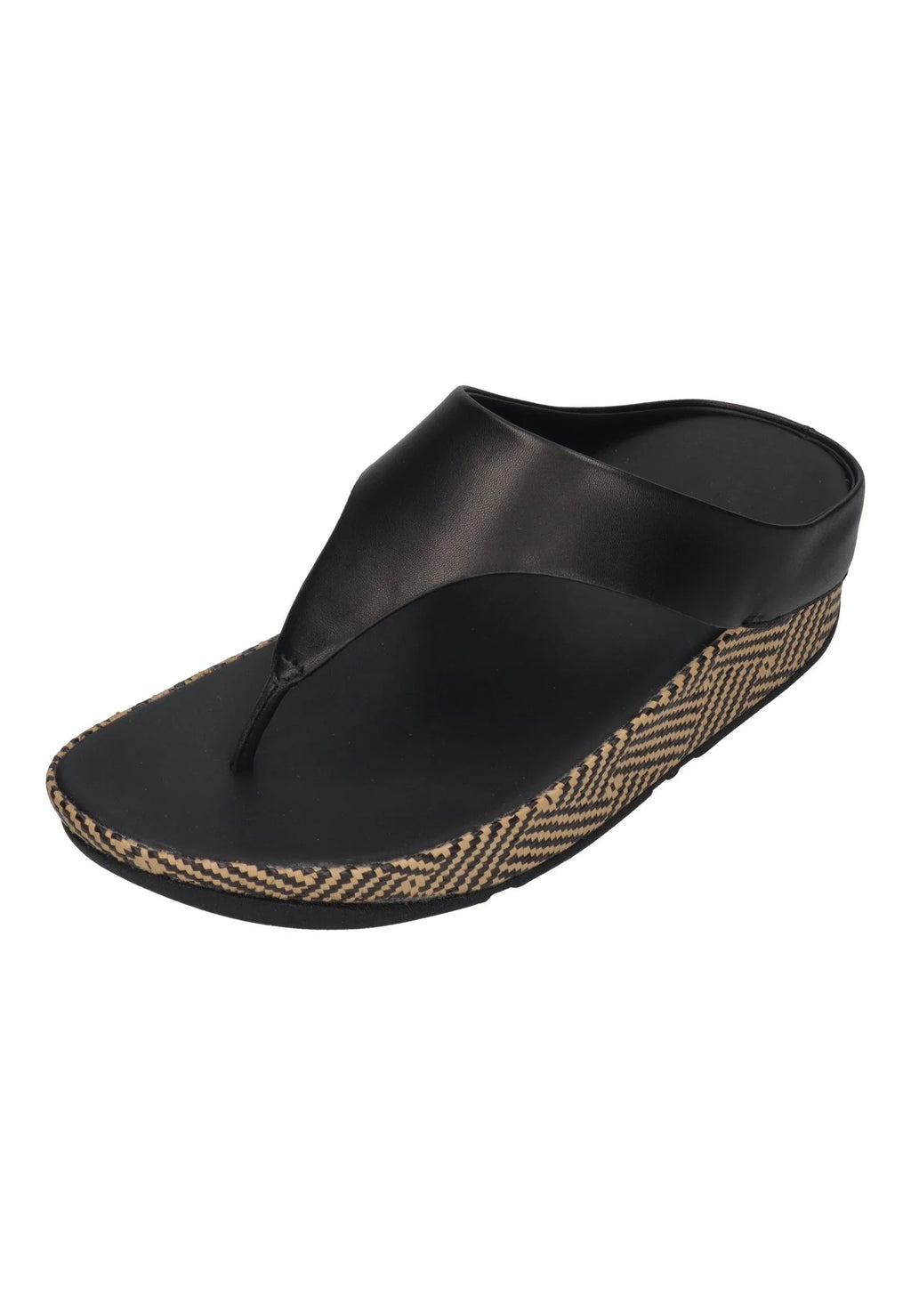 FITFLOP Damen Zehentrenner LULU LUX GRAPHIC-WEAVE LEATHER black