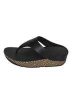 FITFLOP Damen Zehentrenner LULU LUX GRAPHIC-WEAVE LEATHER black