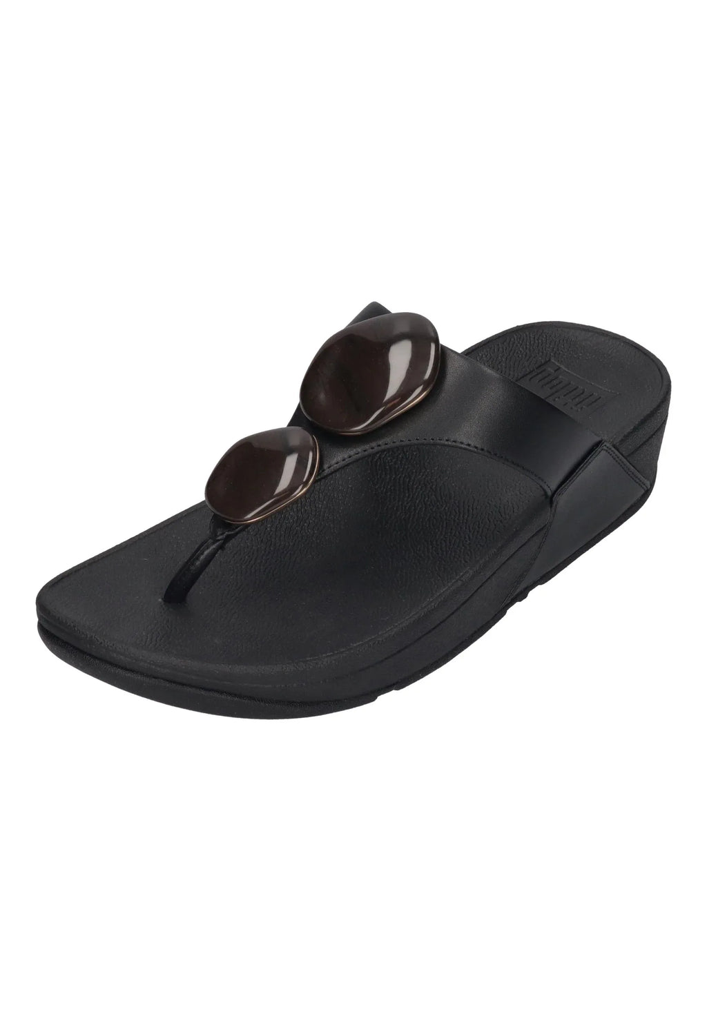 FITFLOP Damen Zehentrenner LULU MARBLED-STONE TOE-POST black