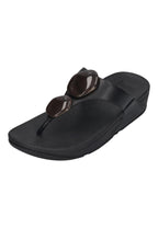 FITFLOP Damen Zehentrenner LULU MARBLED-STONE TOE-POST black