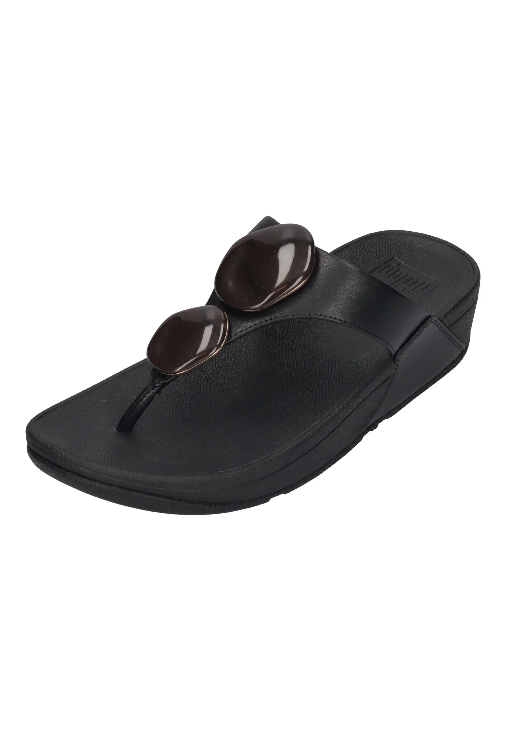 FITFLOP Damen Zehentrenner LULU MARBLED-STONE TOE-POST black