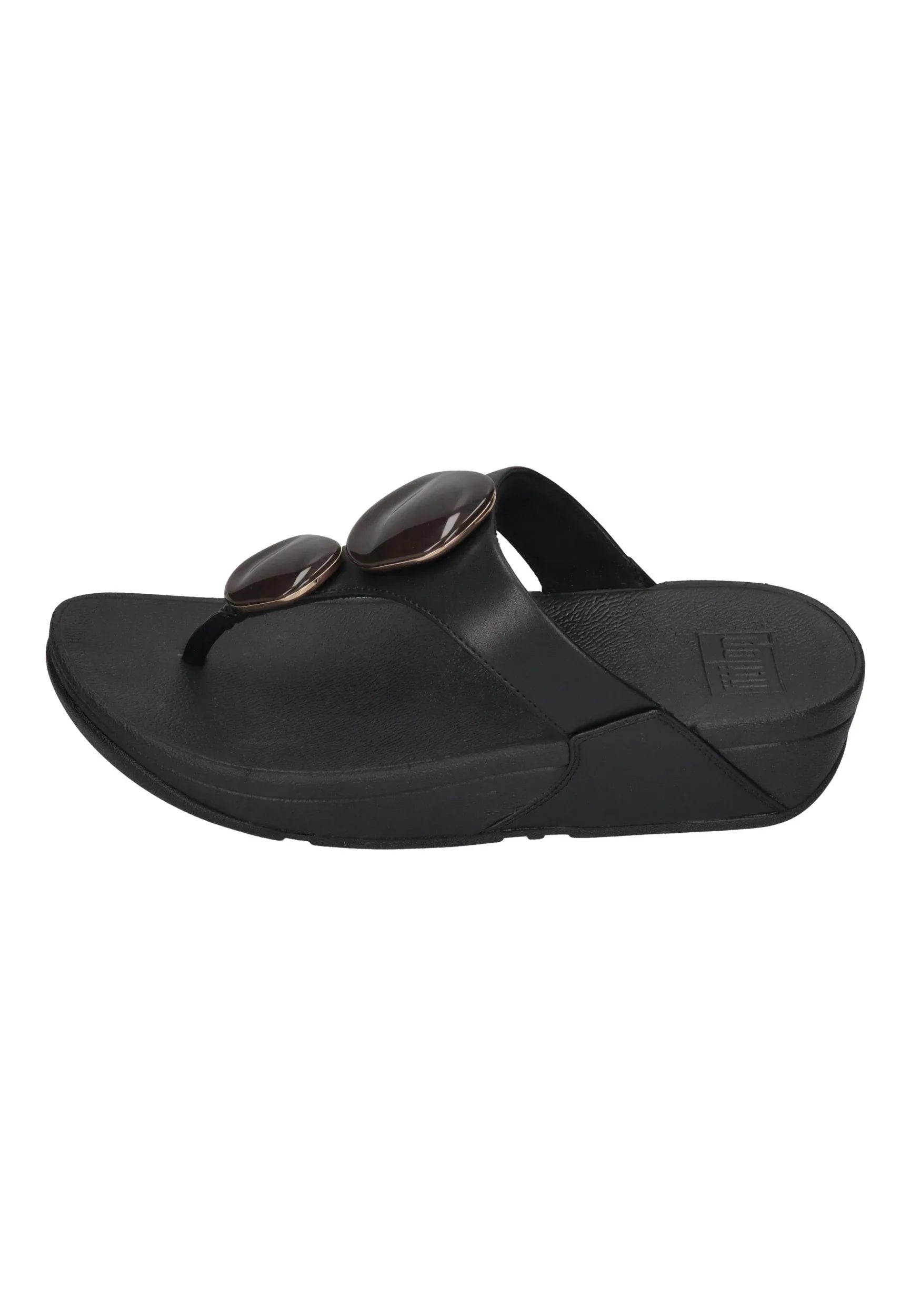 FITFLOP Damen Zehentrenner LULU MARBLED-STONE TOE-POST black