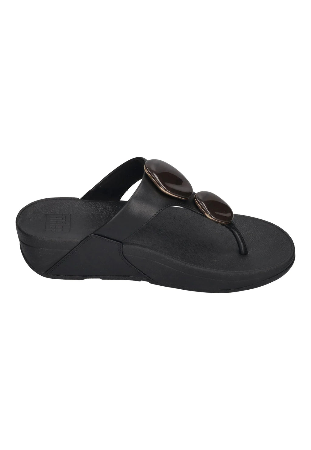 FITFLOP Damen Zehentrenner LULU MARBLED-STONE TOE-POST black