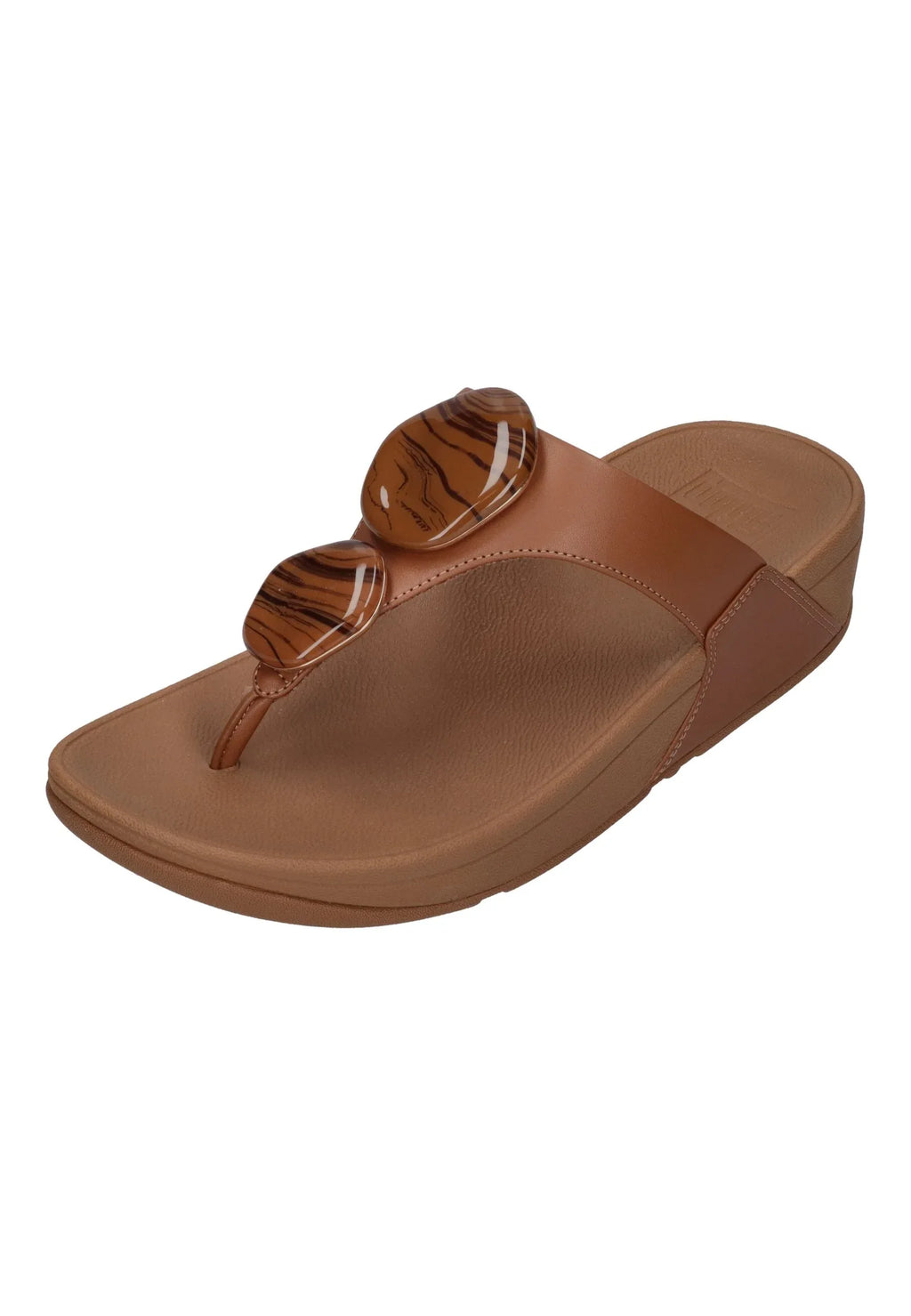 FITFLOP Damen Zehentrenner LULU MARBLED-STONE TOE-POST deep tan