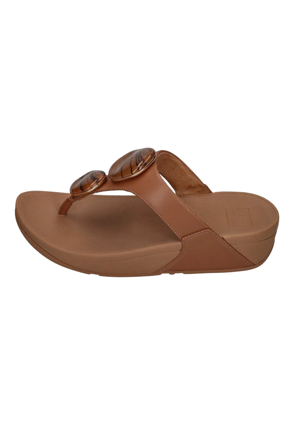 FITFLOP Damen Zehentrenner LULU MARBLED-STONE TOE-POST deep tan