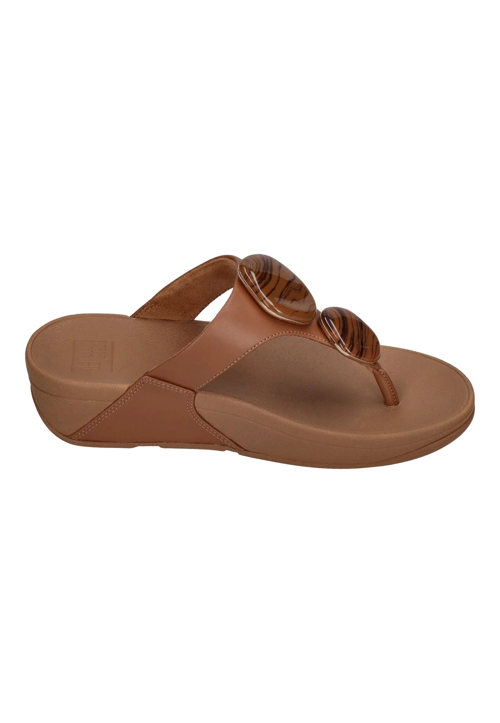 FITFLOP Damen Zehentrenner LULU MARBLED-STONE TOE-POST deep tan