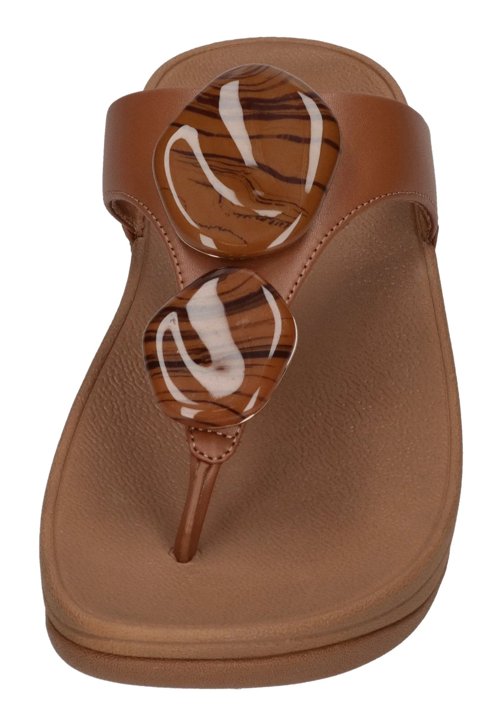 FITFLOP Damen Zehentrenner LULU MARBLED-STONE TOE-POST deep tan