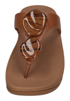 FITFLOP Damen Zehentrenner LULU MARBLED-STONE TOE-POST deep tan