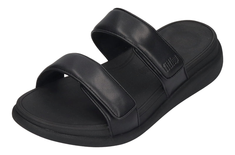 FITFLOP Pantolette F-MODE GO ADJ TWO-BAR SLIDES all black