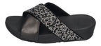 FITFLOP Pantoletten LULU CRYSTAL-MIX  METALLIC CROSS all black