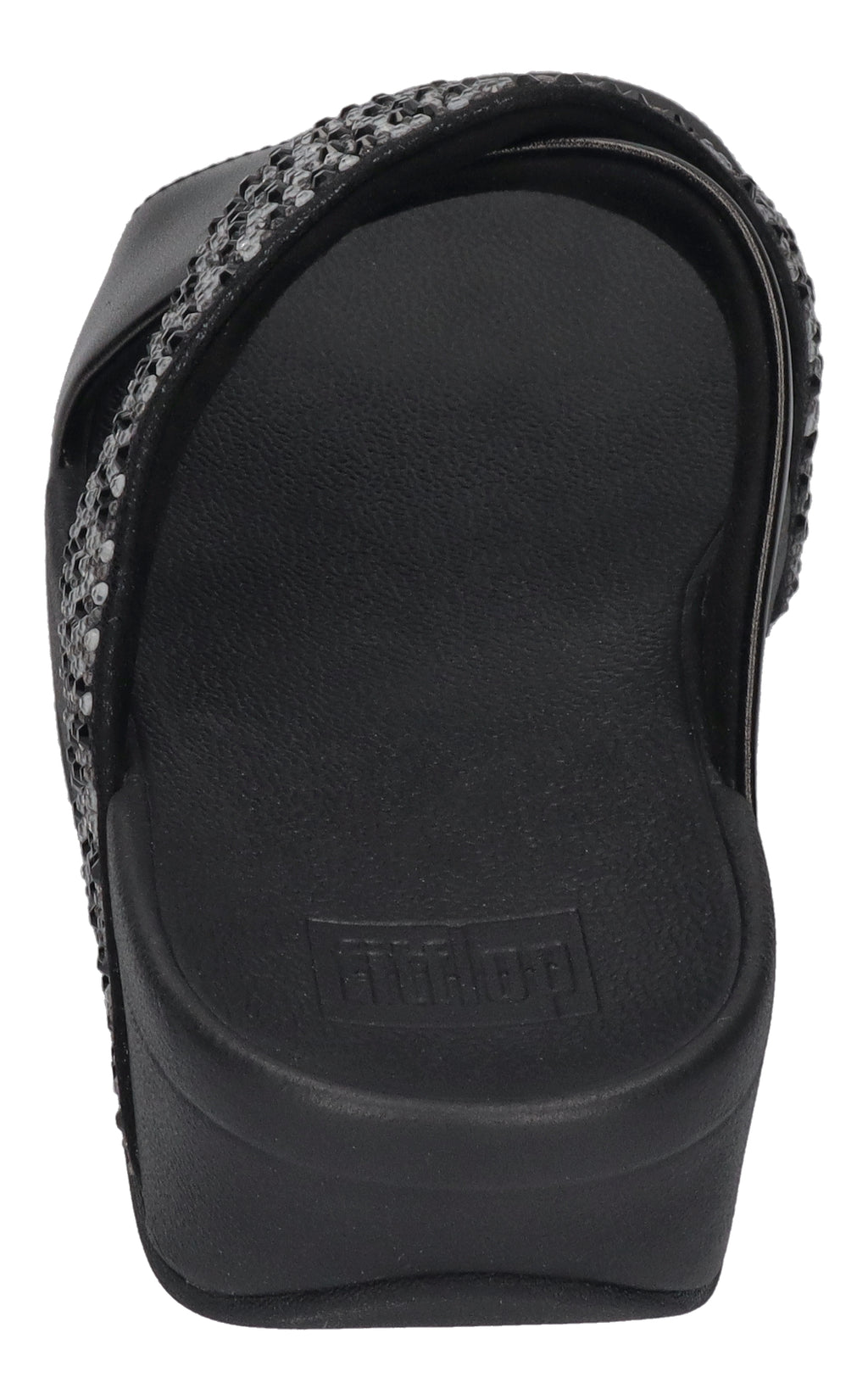 FITFLOP Pantoletten LULU CRYSTAL-MIX  METALLIC CROSS all black