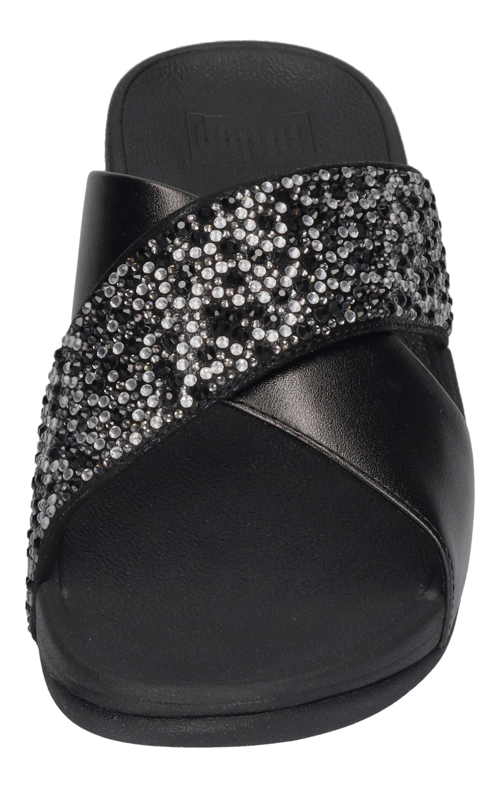 FITFLOP Pantoletten LULU CRYSTAL-MIX  METALLIC CROSS all black