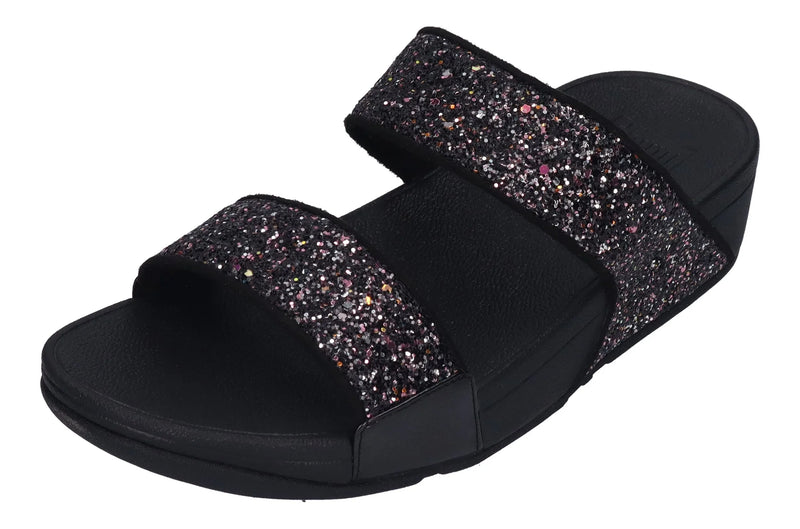 FITFLOP Pantoletten LULU MULTI-TONAL GLITTER SLIDES black multi