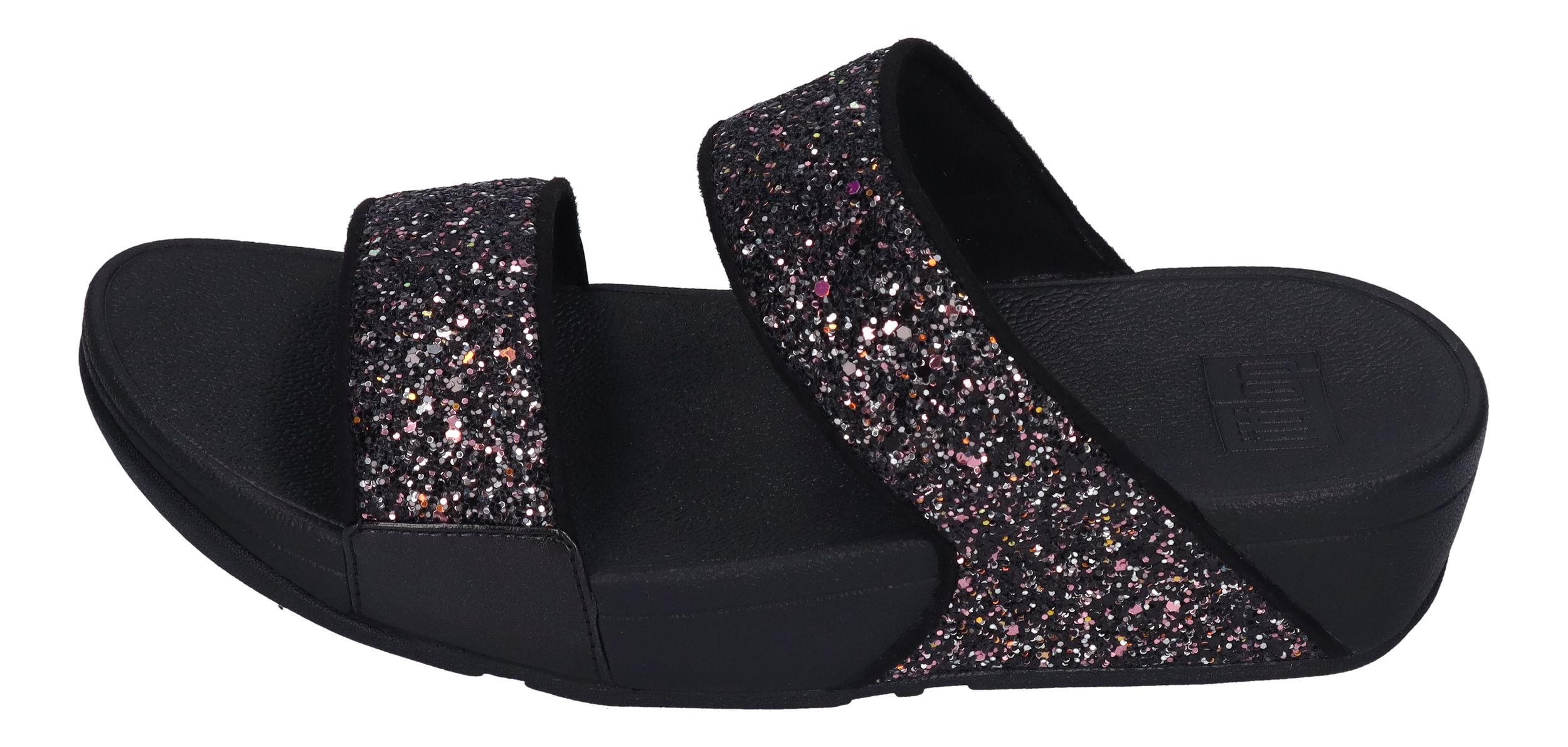 FITFLOP Pantoletten LULU MULTI-TONAL GLITTER SLIDES black multi