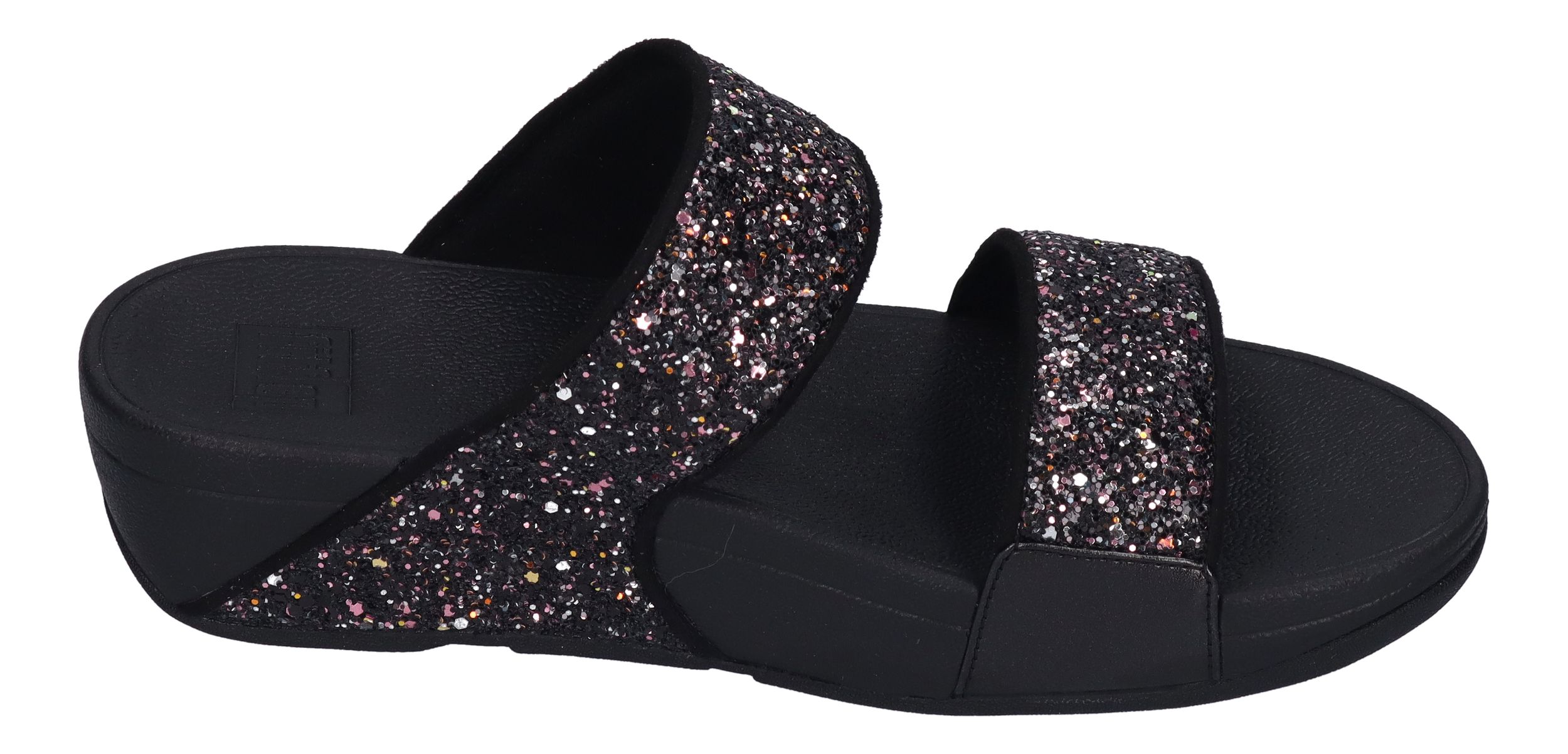 FITFLOP Pantoletten LULU MULTI-TONAL GLITTER SLIDES black multi