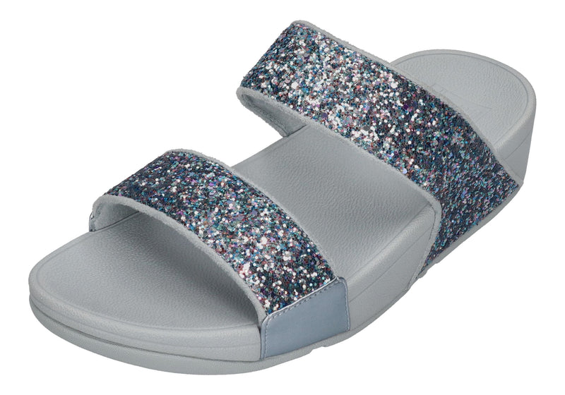 FITFLOP Pantoletten LULU MULTI-TONAL GLITTER SLIDES quiet blue