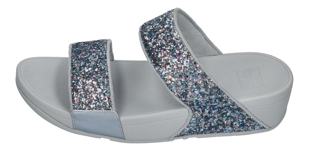 FITFLOP Pantoletten LULU MULTI-TONAL GLITTER SLIDES quiet blue