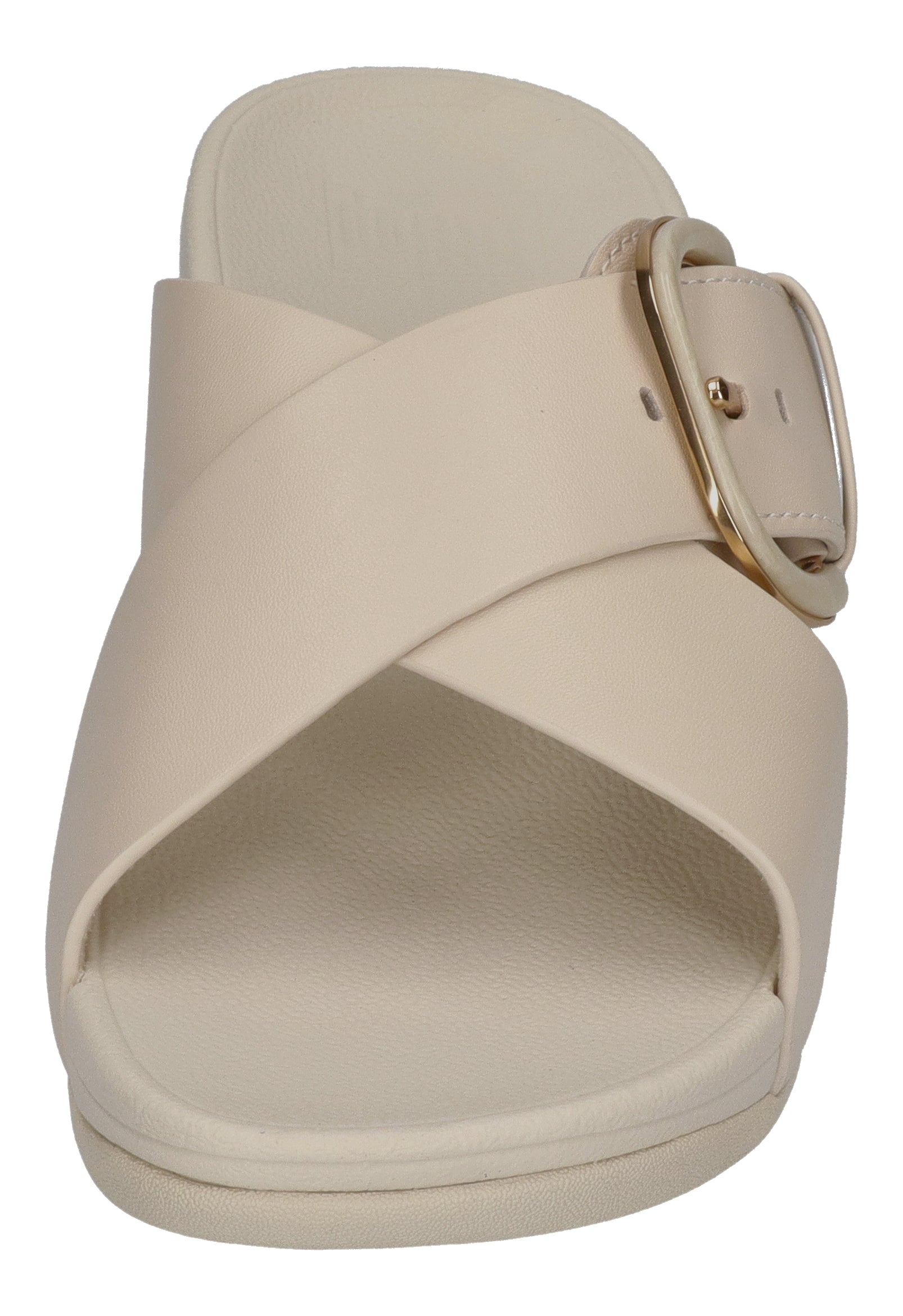 FITFLOP Pantoletten LULU RESIN-BUCKLE LEATHER CROSS paris beige
