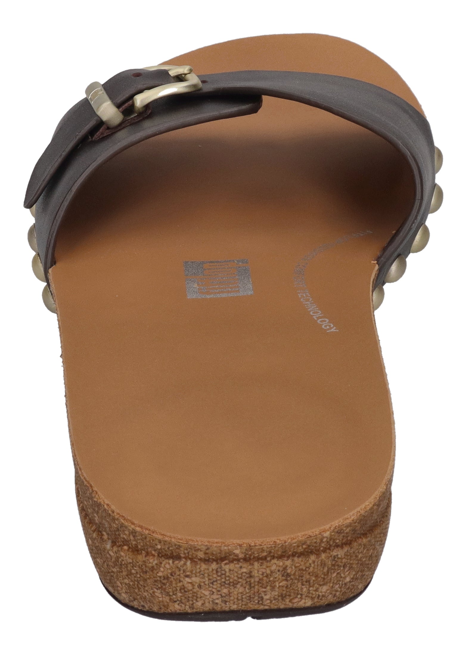 FITFLOP Pantoletten iQUSHION ADJ BUCKLE LEATHER SLIDES choco