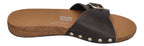 FITFLOP Pantoletten iQUSHION ADJ BUCKLE LEATHER SLIDES choco