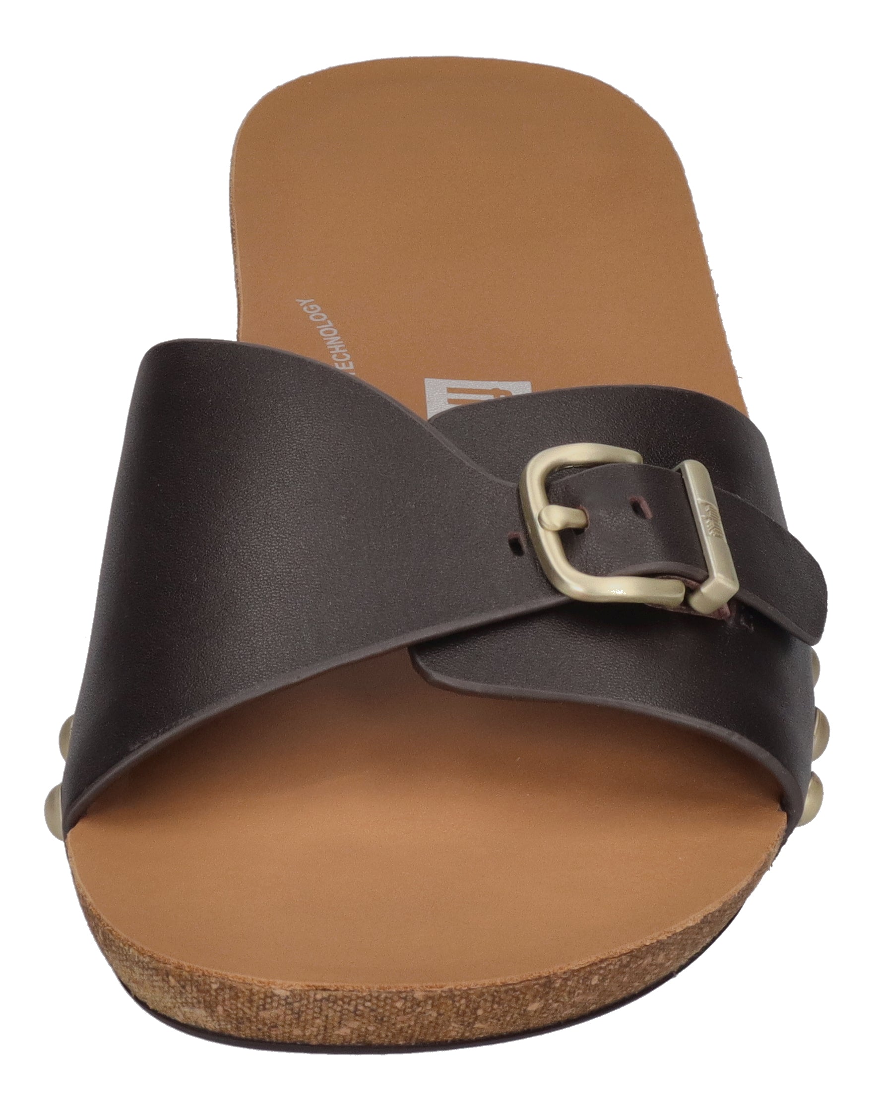 FITFLOP Pantoletten iQUSHION ADJ BUCKLE LEATHER SLIDES choco