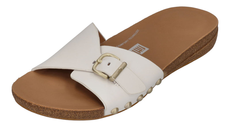 FITFLOP Pantoletten iQUSHION ADJ BUCKLE LEATHER SLIDES urban