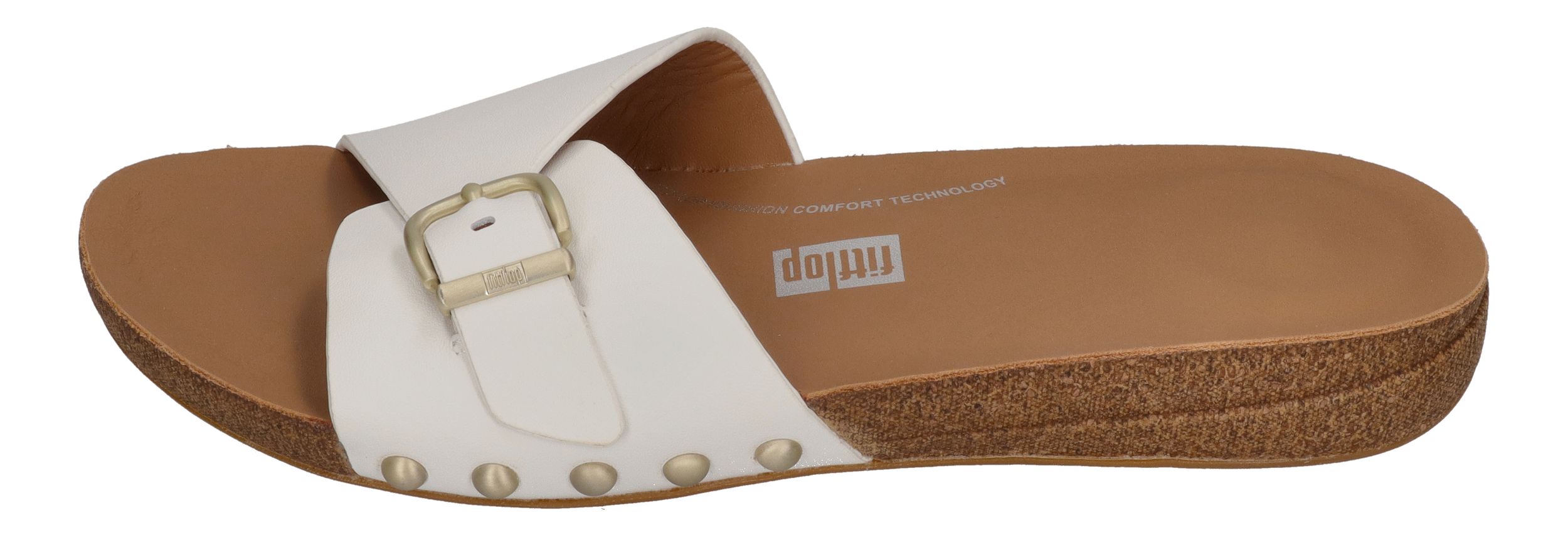 FITFLOP Pantoletten iQUSHION ADJ BUCKLE LEATHER SLIDES urban