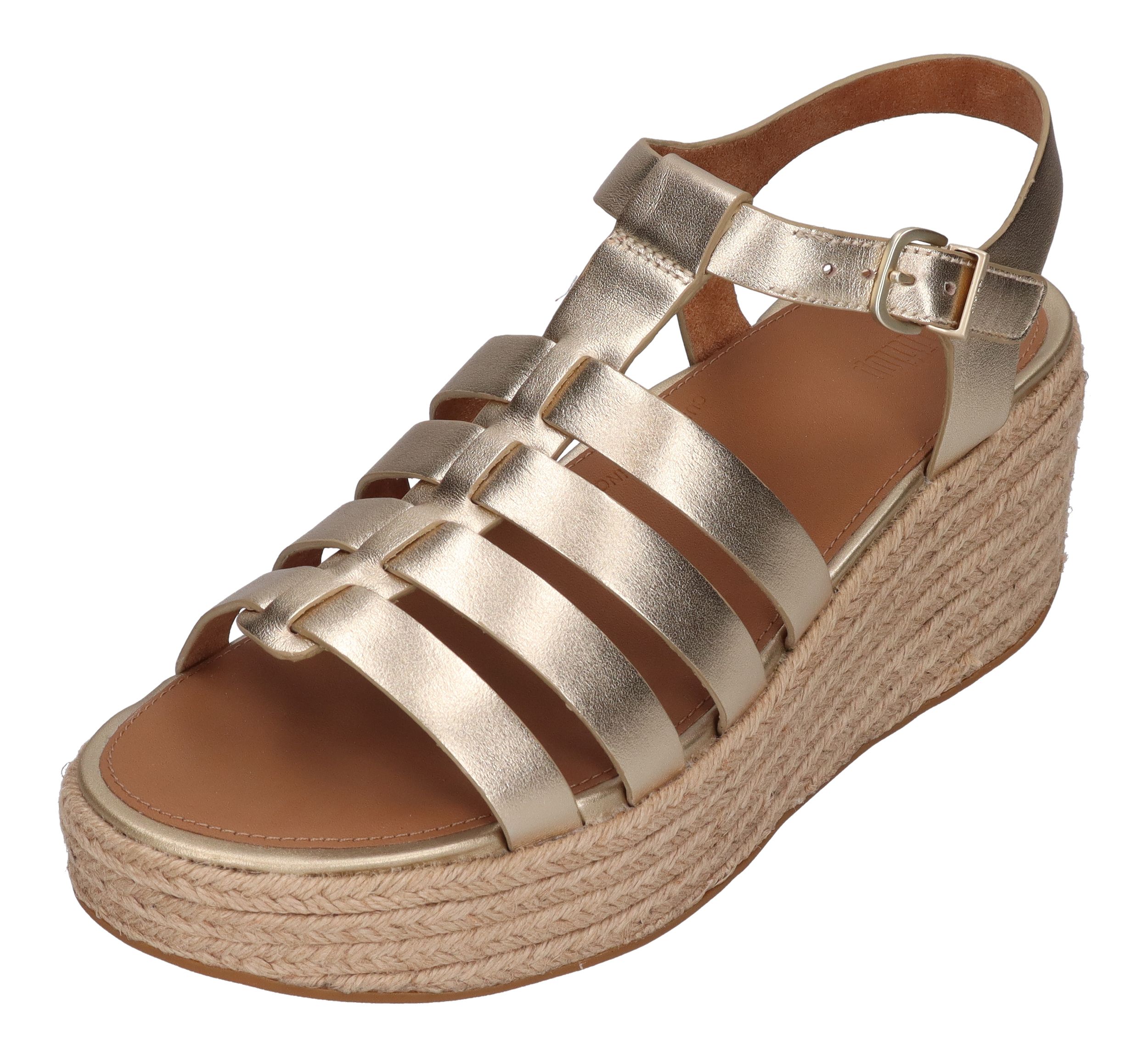 FITFLOP Sandaletten PLATFFORMS ESP LEATH FISHERM WEDGE platino