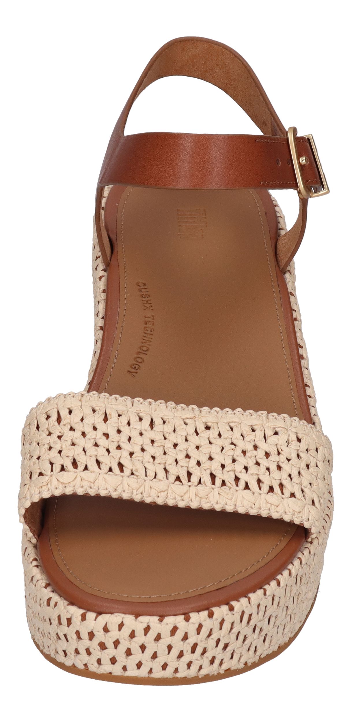 FITFLOP Sandaletten PLATFFORMS WOVEN WEDGE deep tan ivory