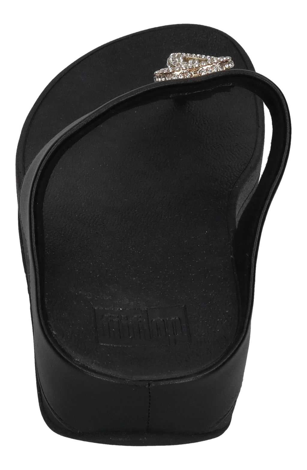 FITFLOP Zehentrenner FINO Crystal-Chain Leather - black