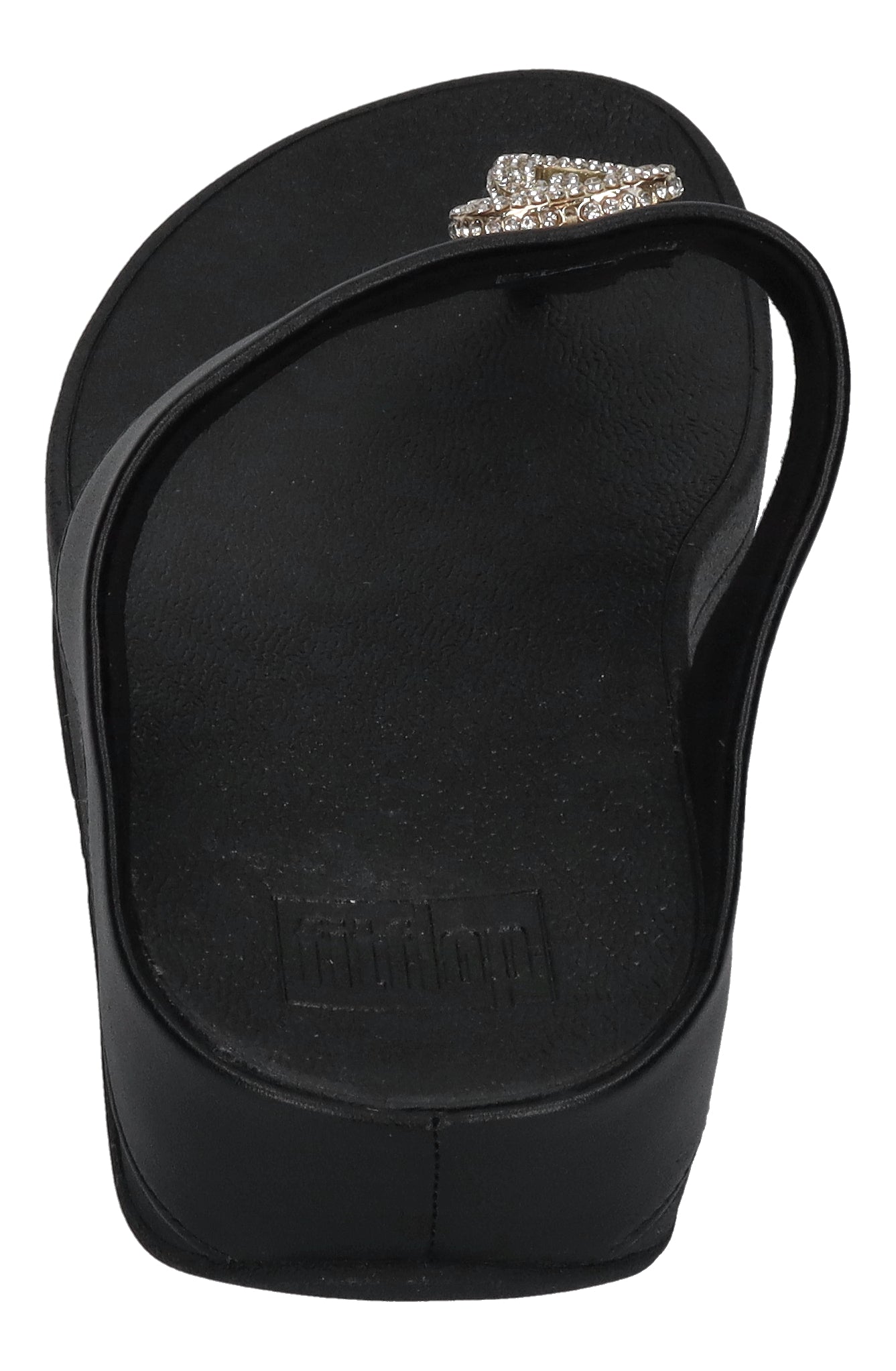 FITFLOP Zehentrenner FINO Crystal-Chain Leather - black