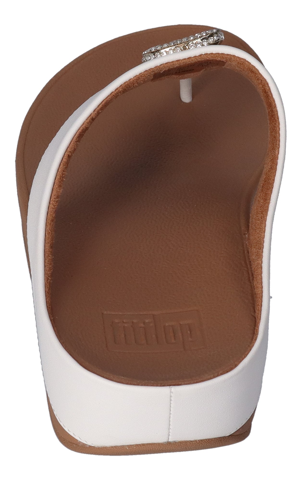 FITFLOP Zehentrenner FINO Crystal-Chain Leather - urban white