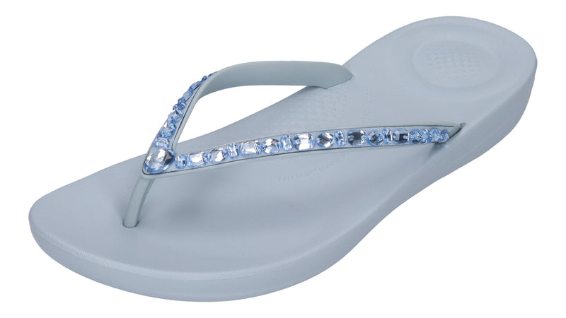 FITFLOP Zehentrenner IQUSHION MULTI-CRYSTAL ERGO FLIP quiet blue